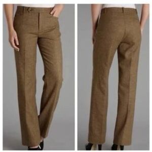 Ralph Lauren women’s Adelle straight leg  cotton blend chocolate brown Pants 10